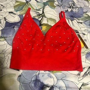 LOFT Red Polka Dot Bralette, M/L